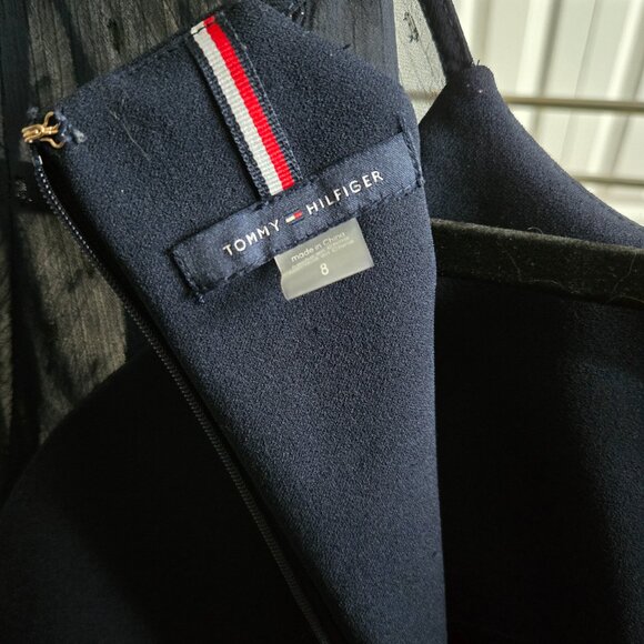 Elegant split sleeve shift dress, navy (Tommy Hilfiger) - Picture 4 of 7